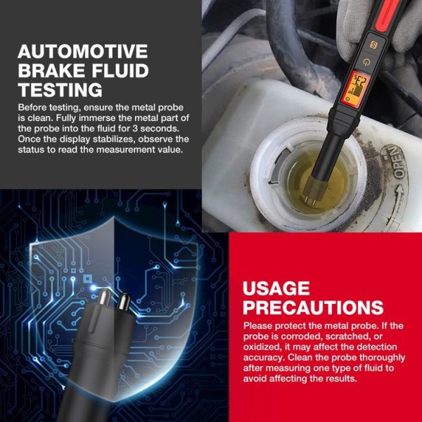 HABOTEST HT663 Motorcycle Vehicle Brake Fluid Moisture Detection Pen - Image 14