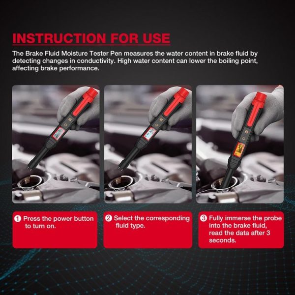 HABOTEST HT663 Motorcycle Vehicle Brake Fluid Moisture Detection Pen - Image 8