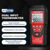 HABOTEST HT617B Digital Dual Channel Thermocouple Thermometer (Black Red) - Image 2