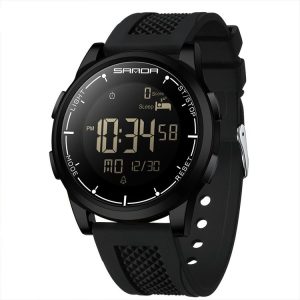 SANDA Student Sports Watch Calorie Counting Electronic Watch Sleep Monitoring Smart Watch (Black)
