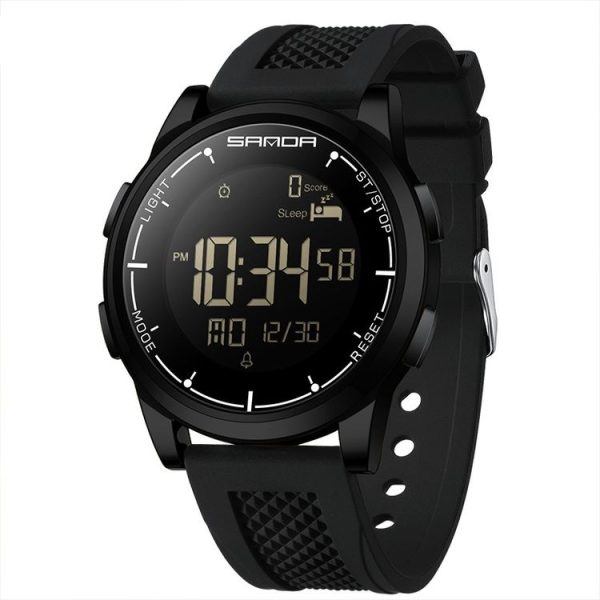 SANDA Student Sports Watch Calorie Counting Electronic Watch Sleep Monitoring Smart Watch (Black)