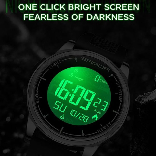 SANDA Student Sports Watch Calorie Counting Electronic Watch Sleep Monitoring Smart Watch (Black) - Image 7