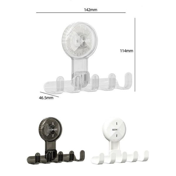 Multifunctional Household Suction Cup Hook Storage Rack Traceless Adhesive Hook (Transparent) - Image 2