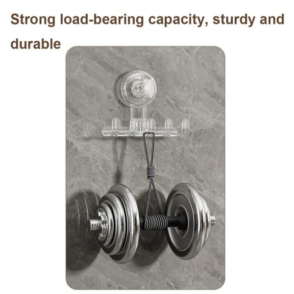 Multifunctional Household Suction Cup Hook Storage Rack Traceless Adhesive Hook (Transparent) - Image 3