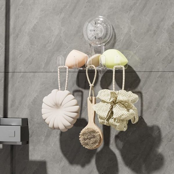 Multifunctional Household Suction Cup Hook Storage Rack Traceless Adhesive Hook (Transparent) - Image 9
