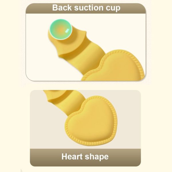 2pcs Heart-shaped Heat Insulation Anti-scalding Gloves Silicone Non-slip Bowl and Plate Clamp (Yellow) - Image 3