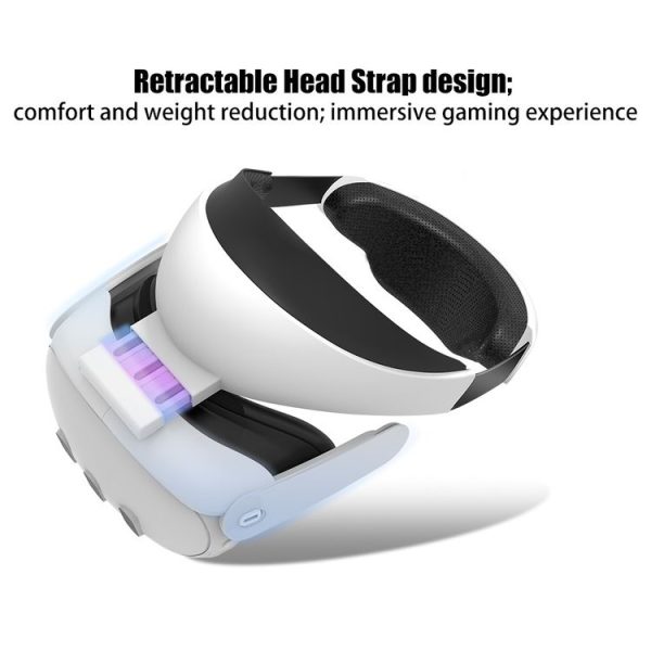 Meta Quest 3 VR Helmet Retractable Head Strap Comfortable To Wear (White) - Image 4