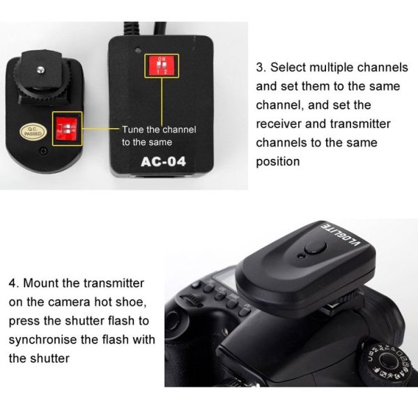 VLOGLITE AC-04 1 To 1 Photography Universal Flash Guide Wireless Flash Trigger - Image 10