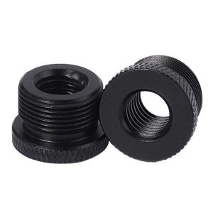 2pcs Metal 3 / 8 Female To 5 / 8-27 Male Adapter Screws Microphone Stands Conversion Photo Accessories (Black)