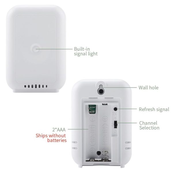 TS-FT0402 2-In-1 Home Wireless Digital Thermometer Wall-Mounted Greenhouse Thermometer (White) - Image 4