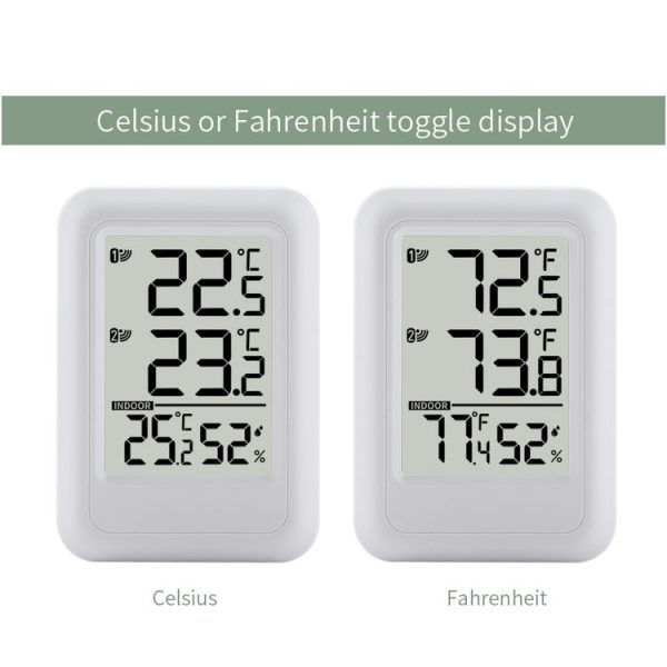 TS-FT0402 2-In-1 Home Wireless Digital Thermometer Wall-Mounted Greenhouse Thermometer (White) - Image 8