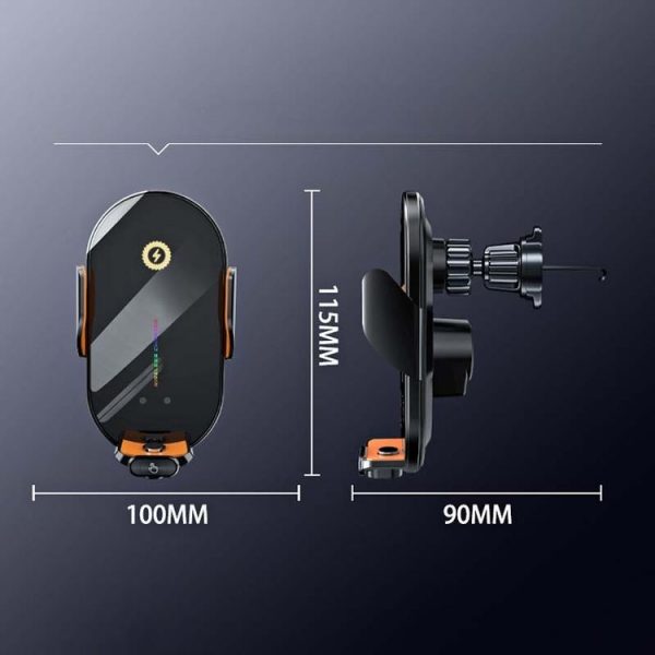 C3 Car Infrared Sensor Auto Opening And Closing Wireless Charging Cell Phone Holder (Black) - Image 3