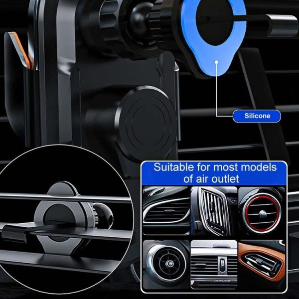 C3 Car Infrared Sensor Auto Opening And Closing Wireless Charging Cell Phone Holder (Black) - Image 8