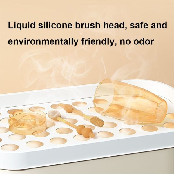 Food-grade Silicone Baby Milk Toothbrush + Tongue Brush Children Oral Cleaning Brush, Color: Beige - Image 7