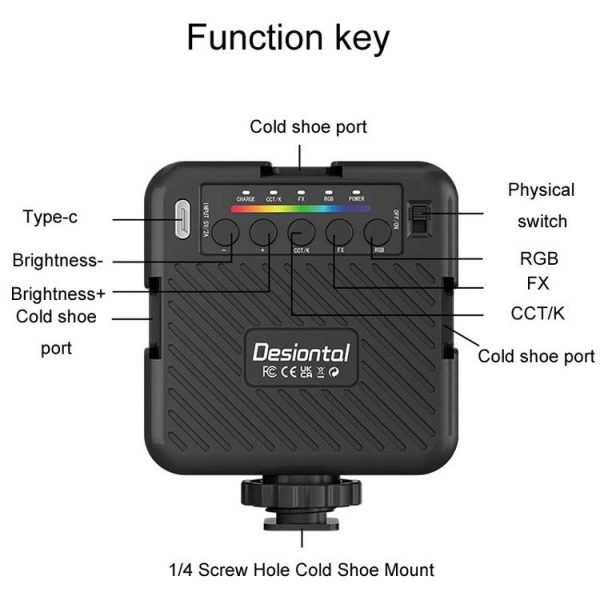 Desiontal X1 Portable RGB Cell Phone Live Streaming Fill Light (White) - Image 4