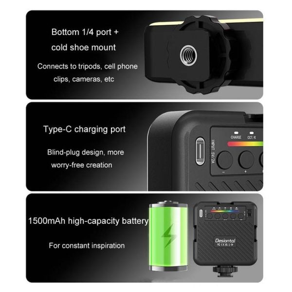 Desiontal X1 Portable RGB Cell Phone Live Streaming Fill Light (White) - Image 8