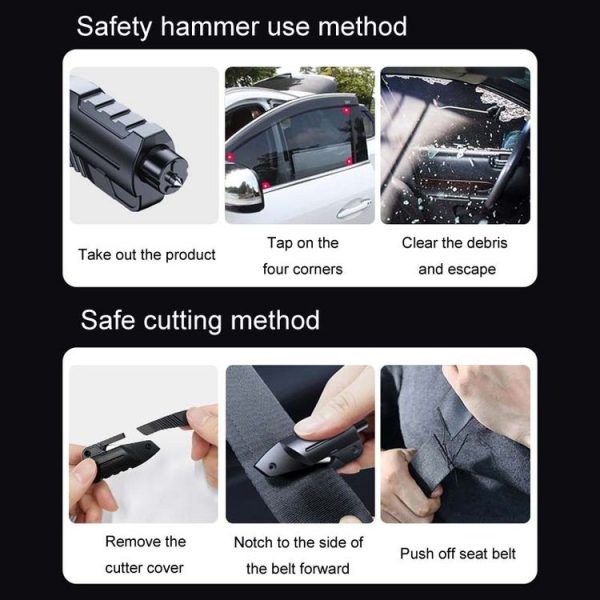 9721 Car Multifunctional Emergency Escape Window Breaking Safety Hammer - Image 9