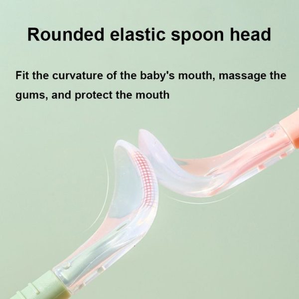 Multi-function Double-head Baby Food Spoon Baby Tableware Fruit Scraper Spoon (Green) - Image 3