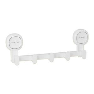 Multifunctional Suction Cup Hook Punch-free Traceless Adhesive Hook Storage Rack, Color: White