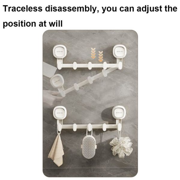 Multifunctional Suction Cup Hook Punch-free Traceless Adhesive Hook Storage Rack, Color: White - Image 3