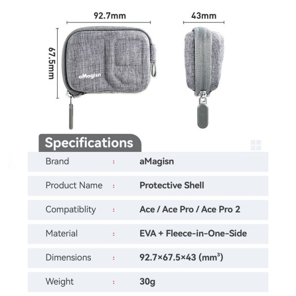 Insta360 Ace Pro 2 / Ace Pro / Ace AMagisn Body Bag Protective Shell Accessories (Gray) - Image 3