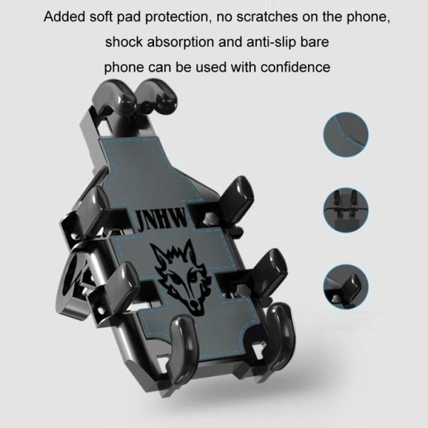 JNHW Motorcycle Bicycle Eight Claw Mobile Phone Navigation Shockproof Bracket, Style: For Handlebar - Image 4