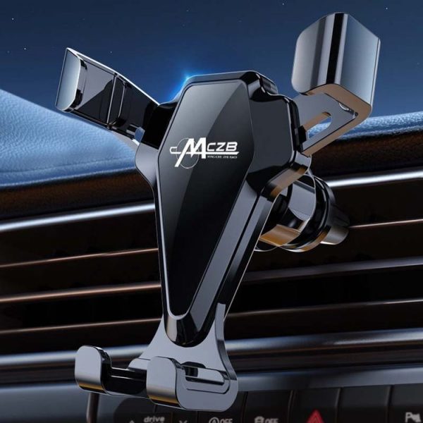 Car Snap-On Air Vent Gravity Cell Phone Navigation Mirror Holder (Black) - Image 2