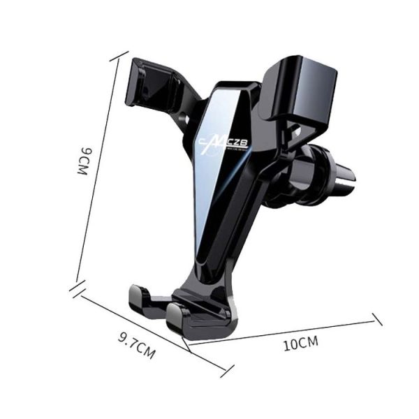 Car Snap-On Air Vent Gravity Cell Phone Navigation Mirror Holder (Black) - Image 3