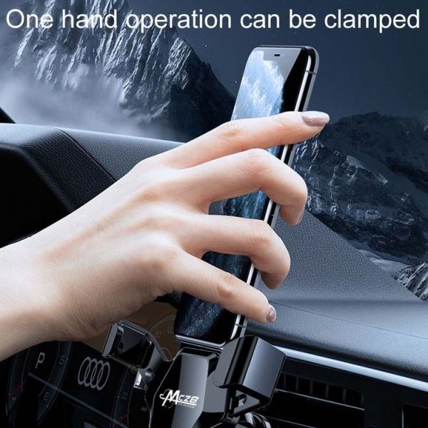 Car Snap-On Air Vent Gravity Cell Phone Navigation Mirror Holder (Black) - Image 5