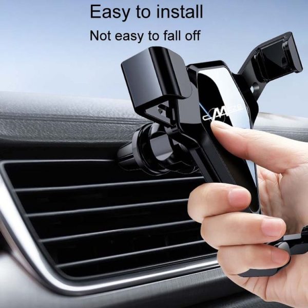 Car Snap-On Air Vent Gravity Cell Phone Navigation Mirror Holder (Black) - Image 7