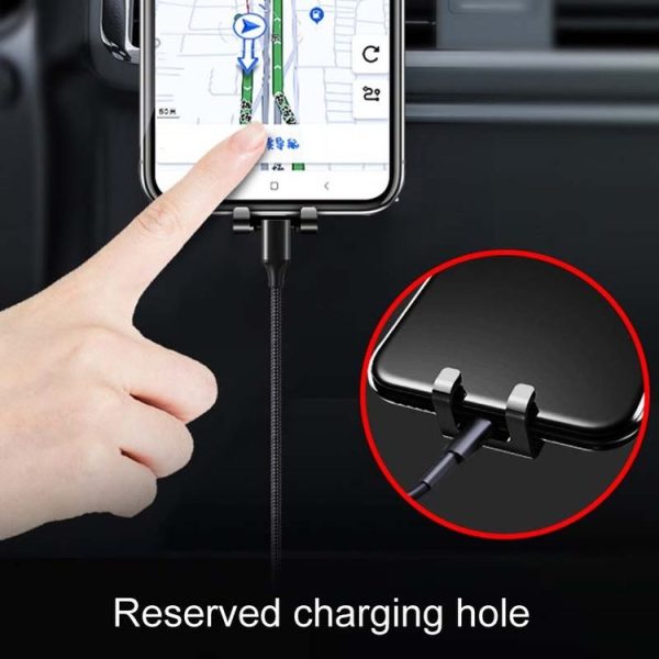 Car Snap-On Air Vent Gravity Cell Phone Navigation Mirror Holder (Black) - Image 8