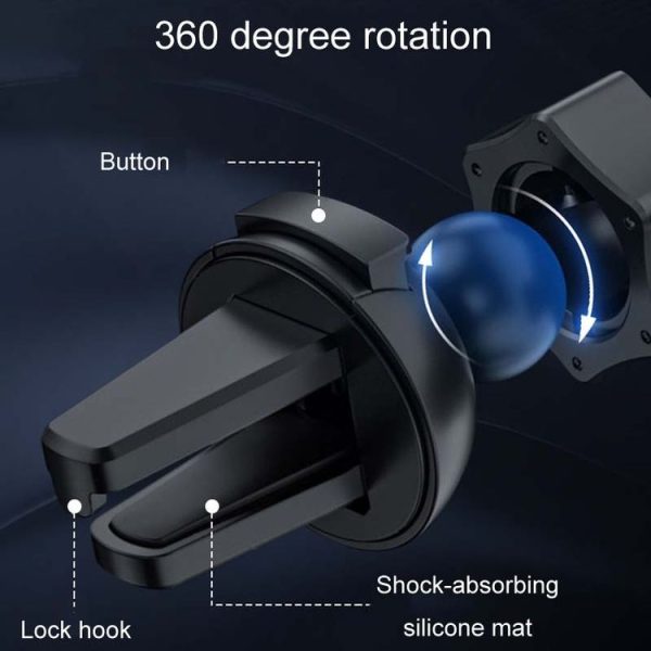 Car Air Vent Multifunctional Universal Cell Phone Navigation Holder (Black) - Image 4