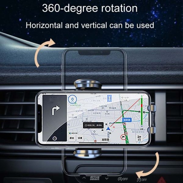Car Air Vent Multifunctional Universal Cell Phone Navigation Holder (Black) - Image 6