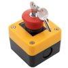 Elevator Pit Platform High-position Emergency Stop Switch With Bottom Box + Key (1 Normally Open 1 Normally Closed)