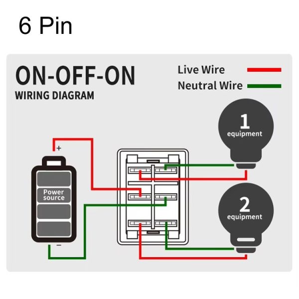 FILN 220V 30A Split Dustproof Boat-type Switch With Light, Specifications: No Waterproof 4 Pin 2 Gear Red Light - Image 14