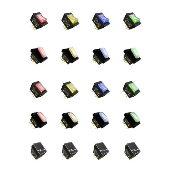 FILN 220V 30A Split Dustproof Boat-type Switch With Light, Specifications: No Waterproof 4 Pin 2 Gear Red Light - Image 2