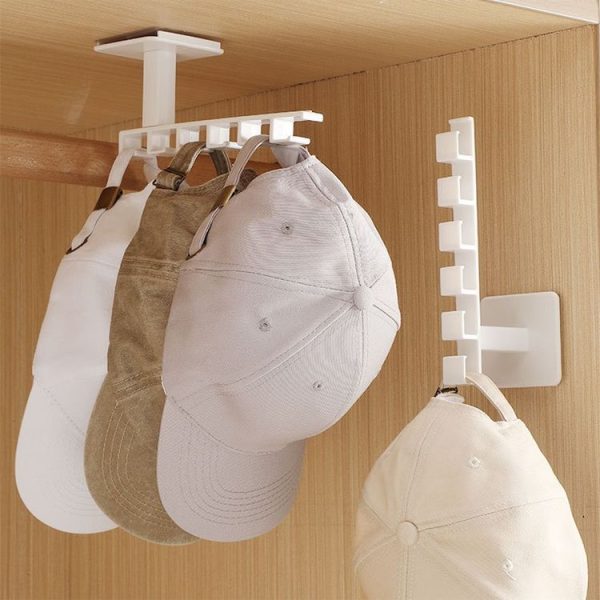 Punch-free Partition L-shaped Headband and Hair Accessories Storage Rack Hat Storage Shelf (White) - Image 7