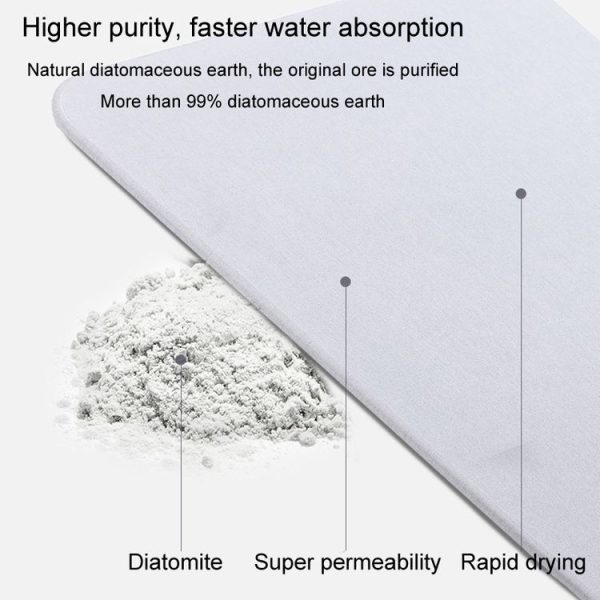 Diatomite Countertop Drying Mat Water Absorbent Coaster Bathroom Vanity Soap Tray Sink Drainage Mat, Style: 22.5x7cm Relaxing Diary - Image 5