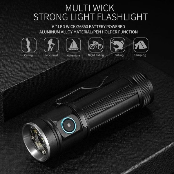 E-SMARTER W5184 Pen Insert 6 Holes Flashlight Outdoor Mini Flashlight - Image 2
