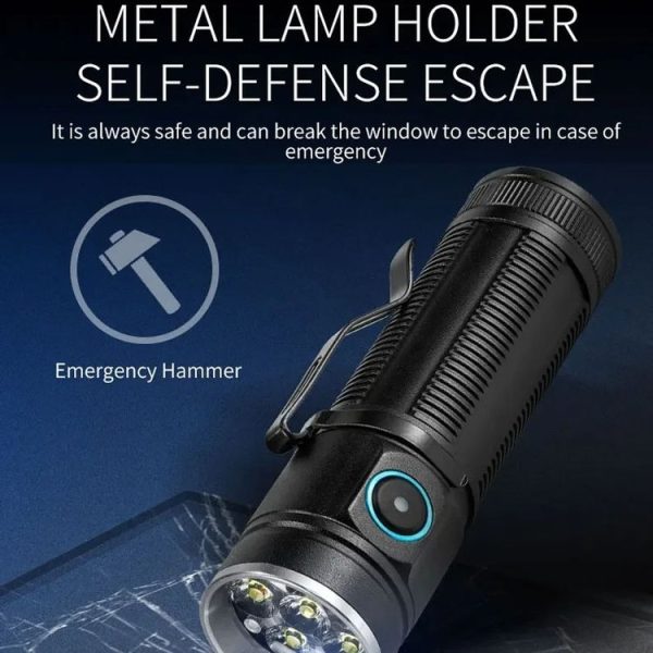 E-SMARTER W5184 Pen Insert 6 Holes Flashlight Outdoor Mini Flashlight - Image 4