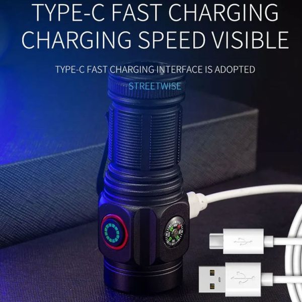 E-SMARTER W5182 Pen Fork 3 Holes Mini Flashlight Portable Pen Clip Camping Adventure Compass Sport Flashlight - Image 10