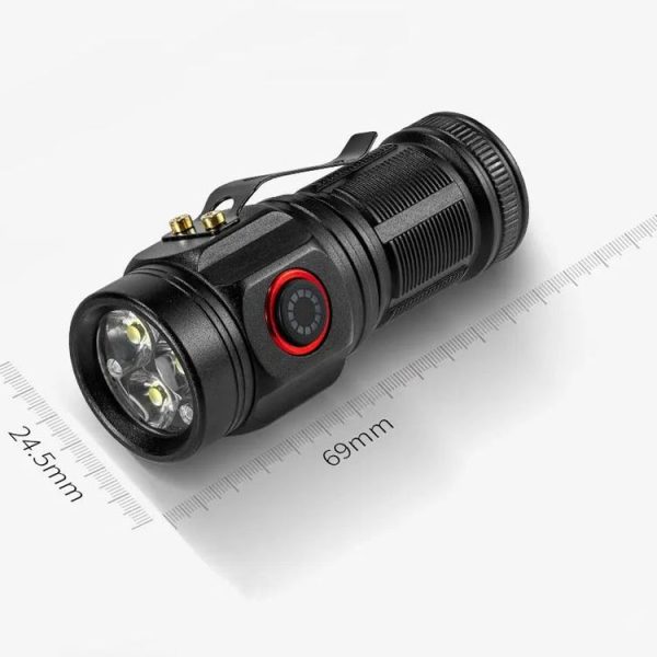 E-SMARTER W5182 Pen Fork 3 Holes Mini Flashlight Portable Pen Clip Camping Adventure Compass Sport Flashlight - Image 13