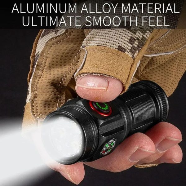 E-SMARTER W5182 Pen Fork 3 Holes Mini Flashlight Portable Pen Clip Camping Adventure Compass Sport Flashlight - Image 5