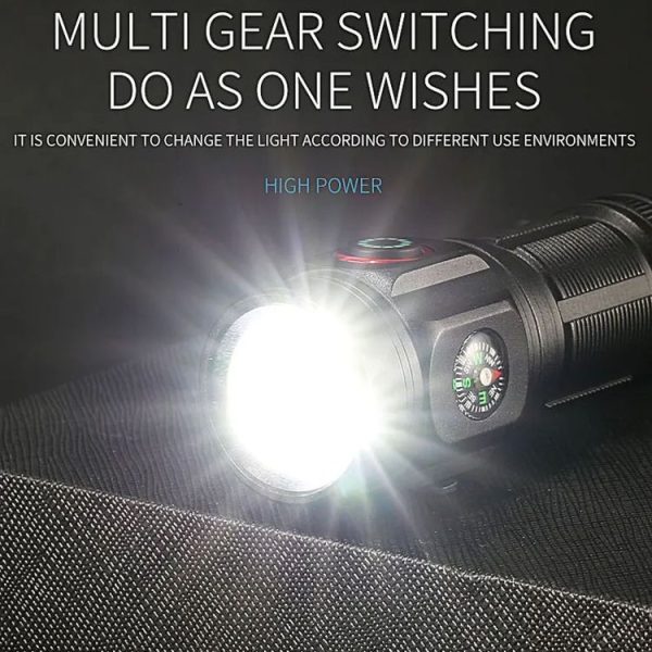 E-SMARTER W5182 Pen Fork 3 Holes Mini Flashlight Portable Pen Clip Camping Adventure Compass Sport Flashlight - Image 6