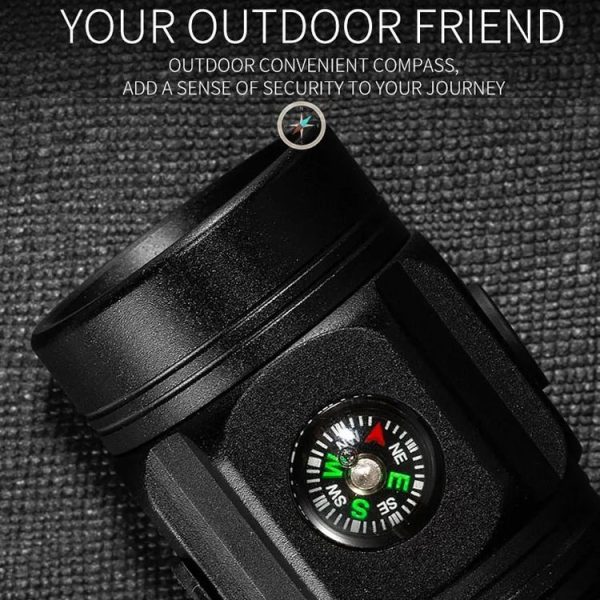 E-SMARTER W5182 Pen Fork 3 Holes Mini Flashlight Portable Pen Clip Camping Adventure Compass Sport Flashlight - Image 8