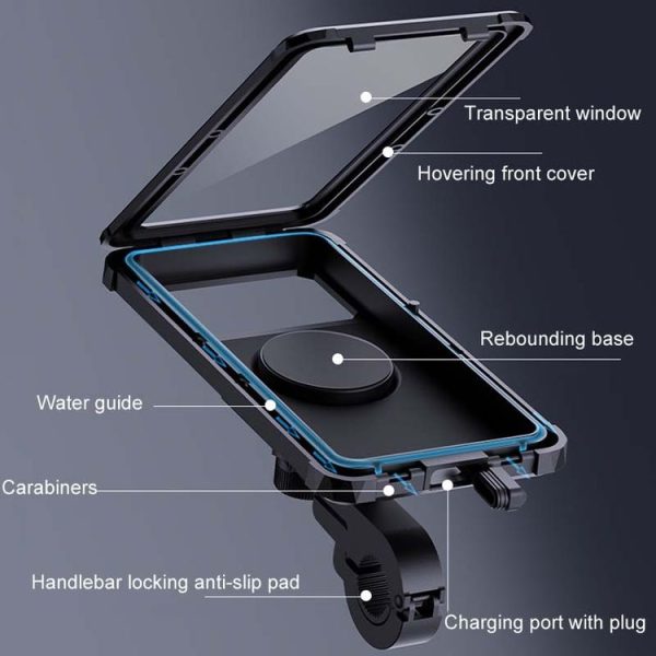 Bicycle Fixed Rotatable Waterproof Cell Phone Navigation Bracket, Style: Handlebar Model - Image 3