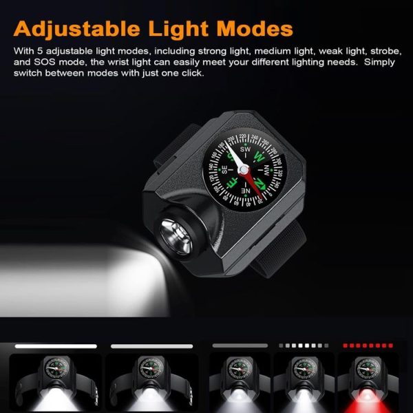 Outdoor Portable Night Running Multifunctional SOS Warning Wrist Light - Image 3
