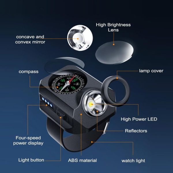 Outdoor Portable Night Running Multifunctional SOS Warning Wrist Light - Image 5