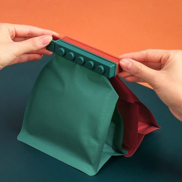 4 PCS / Set Building Block Food Seal Clip Seal Kitchen Fresh Clip Snack Plastic Bag Clip Stick - Image 4