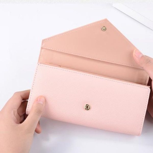 Multi-card Folding PU Ladies Wallet Buckle Envelope Bag (Black) - Image 6